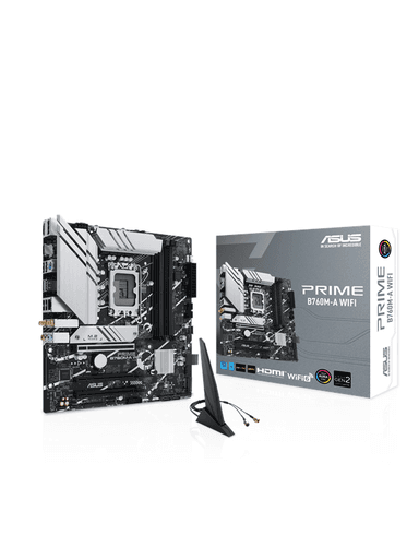 ASUS PRIME B760M-A WIFI (V2) Moderkort - Intel B760 - Intel LGA1700 socket - DDR5 RAM - Micro-ATX