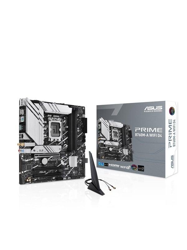 ASUS PRIME B760M-A WIFI D4 (V2) Moderkort - Intel B760 - Intel LGA1700 socket - DDR4 RAM - Micro-ATX