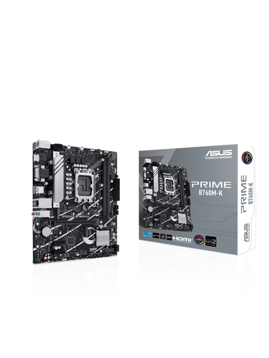 ASUS PRIME B760M-K (V2) Moderkort - Intel B760 - Intel LGA1700 socket - DDR5 RAM - Micro-ATX