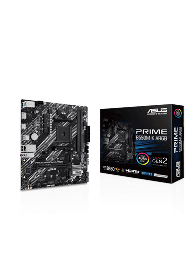 ASUS PRIME B550M-K ARGB Moderkort - AMD B550 - AMD AM4 socket - DDR4 RAM - Micro-ATX