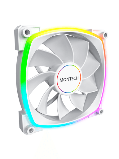 Montech RX140 PWM WH - Reverse - Chassi fläkt - 140mm - Vit med RGB-ljus - 28 dBA