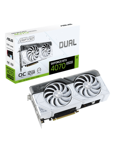 ASUS GeForce RTX 4070 SUPER DUAL OC White - 12GB GDDR6X RAM - Grafikkort