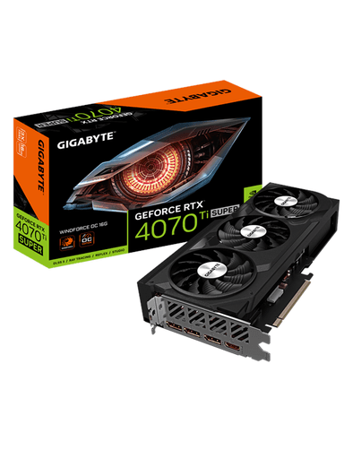 GIGABYTE GeForce RTX 4070 Ti SUPER WindForce 3 OC - 16GB GDDR6X RAM - Grafikkort