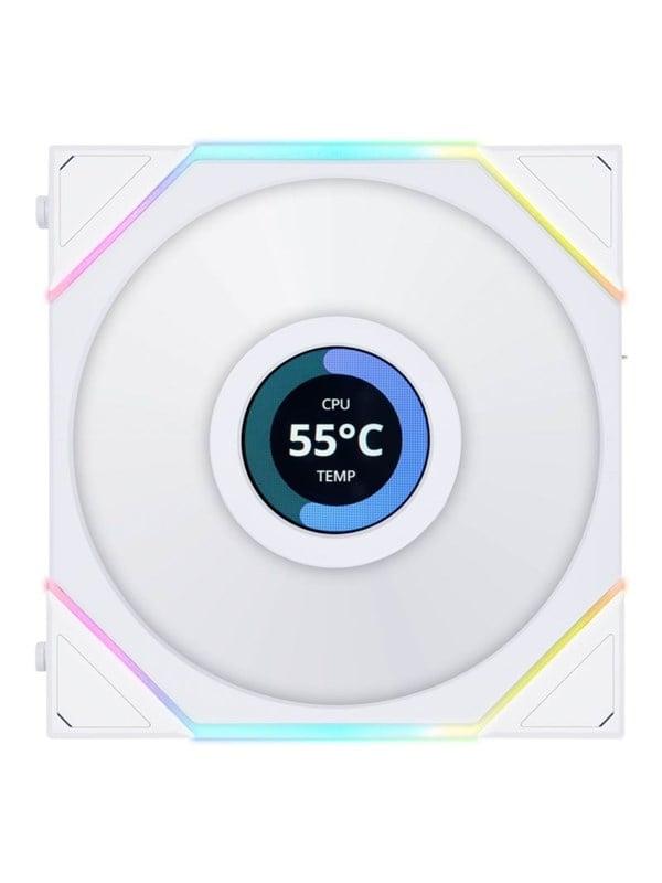 Lian Li UNI FAN TL LCD 120 Reverse Blade - Chassi fläkt - 120mm - Vit med RGB-ljus - 31 dBA