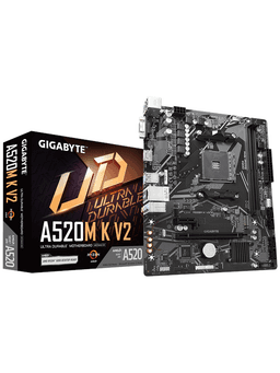 GIGABYTE A520M K V2 Moderkort - AMD A520 - AMD AM4 socket - DDR4 RAM - Micro-ATX