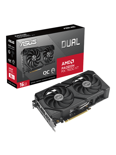 ASUS Radeon RX 7600 XT DUAL OC - 16GB GDDR6 RAM - Grafikkort