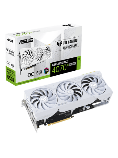 ASUS GeForce RTX 4070 Ti SUPER TUF White OC - 16GB GDDR6X RAM - Grafikkort