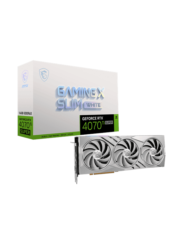 MSI GeForce RTX 4070 Ti SUPER GAMING X SLIM WHITE - 16GB GDDR6X RAM - Grafikkort