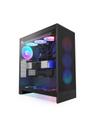 NZXT H series H7 Flow RGB - Mid tower - utökad ATX - genomskinlig sidopanel (härdat glas) - ingen strömförsörjning - mattsvart - USB/ljud