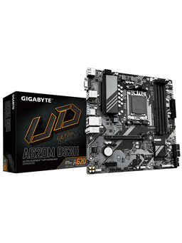 GIGABYTE A620M DS3H Moderkort - AMD A620 - AMD AM5 socket - DDR5 RAM - Micro-ATX