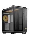 ASUS TUF Gaming GT502 Plus - Mid tower - ATX - genomskinlig sidopanel (härdat glas) - ingen strömförsörjning - svart - USB/ljud