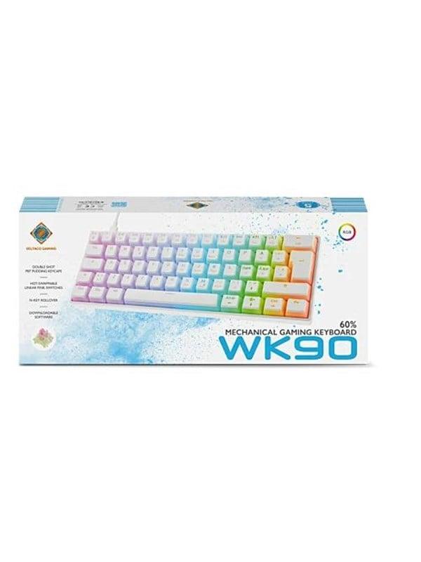 Deltaco Mech 60% Keyboard Pudding Keycaps Hot swap RGB - Gaming Tangentbord - Vit