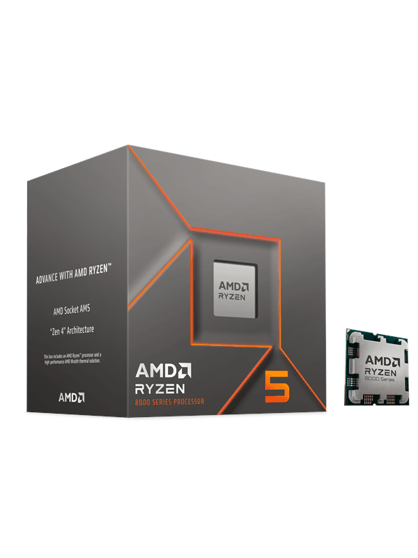 AMD Ryzen 5 8400F Wraith Stealth CPU - 6 kärnor - 4.2 GHz - AMD AM5 - AMD Boxed (med kylare)