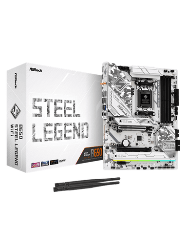 ASRock B650 STEEL LEGEND WIFI Moderkort - AMD B650 - AMD AM5 socket - DDR5 RAM - ATX