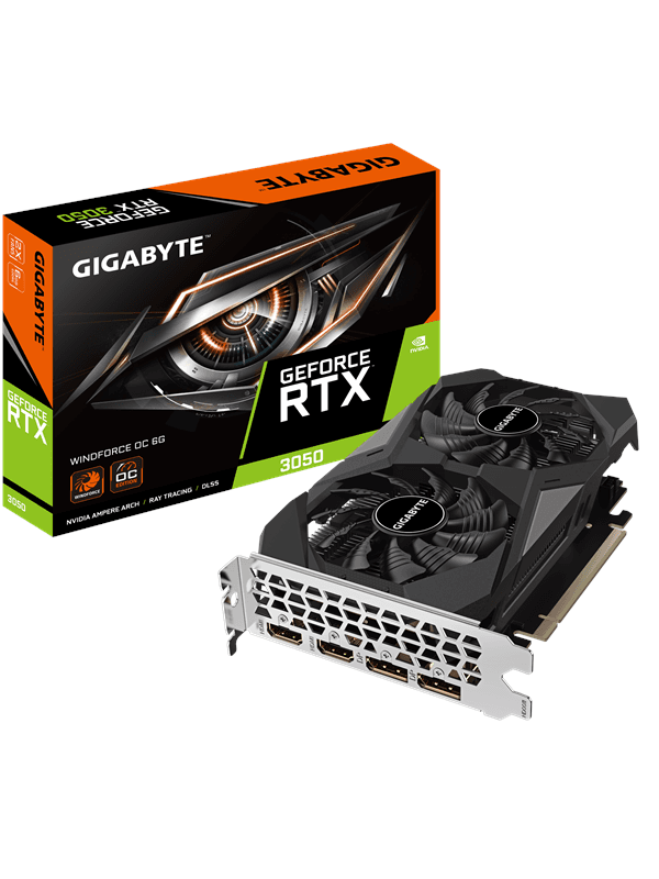 GIGABYTE GeForce RTX 3050 WindForce 2 OC - 6GB GDDR6 RAM - Grafikkort