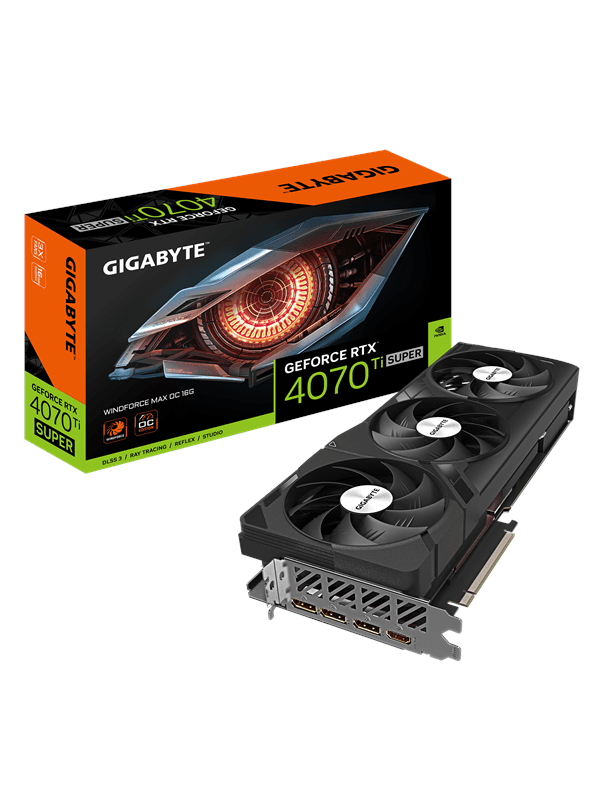 GIGABYTE GeForce RTX 4070 Ti SUPER WindForce 3 MAX OC - 16GB GDDR6X RAM - Grafikkort