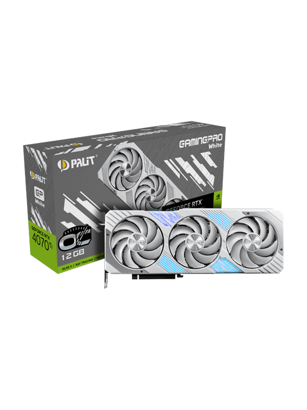 Palit GeForce RTX 4070 Ti GamingPro White OC - 12GB GDDR6X RAM - Grafikkort