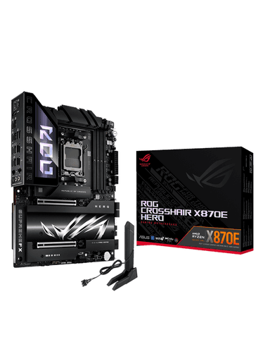 ASUS ROG CROSSHAIR X870E HERO Moderkort - AMD X870E - AMD AM5 socket - DDR5 RAM - ATX