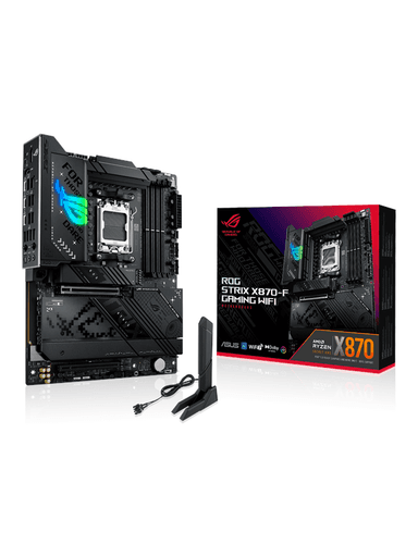 ASUS ROG STRIX X870-F GAMING WIFI Moderkort - AMD X870 - AMD AM5 socket - DDR5 RAM - ATX