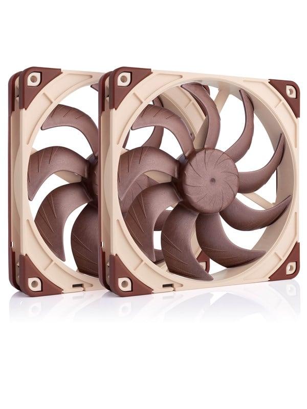 Noctua NF-A14x25 G2 PWM Sx2-PP (2-pack) - Chassi fläkt - 140mm - Brun - 25 dBA