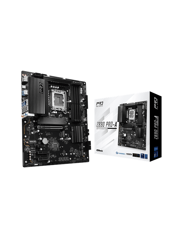 ASRock Z890 PRO-A Moderkort - Intel Z890 - Intel LGA1851 socket - DDR5 RAM - ATX