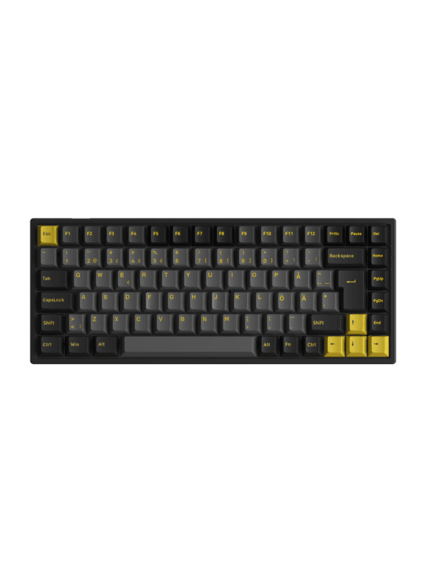 Akkogear 3084B Plus-S Black & Gold V3 Cream Black Pro - Gaming Keyboard - Utan numpad - Nordisk - Svart