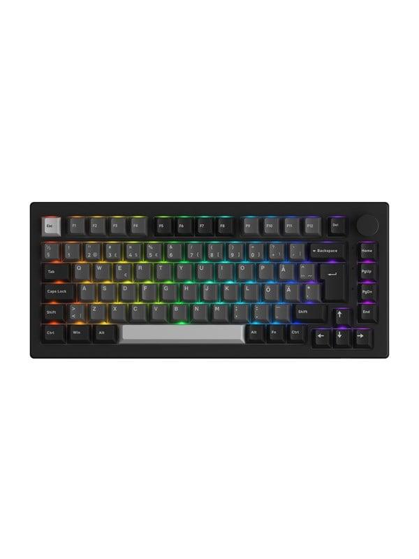 Akkogear 5075B Plus-S Black & Silver V3 Lavender Purple Pro - Gaming Keyboard - Utan numpad - Nordisk - Svart