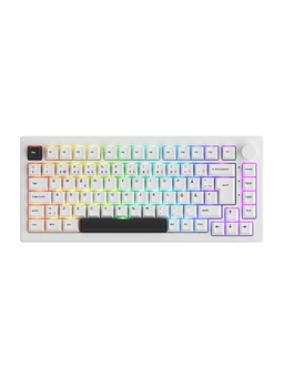 Akkogear 5075B Plus-S Black on White V3 Lavender Purple Pro - Gaming Keyboard - Utan numpad - Nordisk - Vit