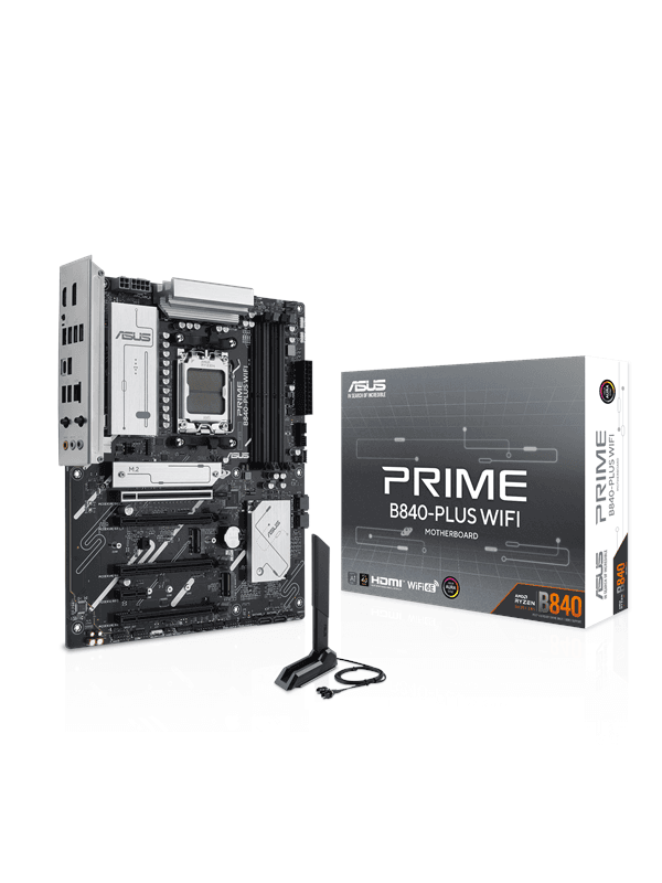 ASUS PRIME B840-PLUS WIFI Moderkort - AMD B840 - AMD AM5 socket - DDR5 RAM - ATX