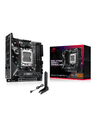 ASUS ROG STRIX B850-I GAMING WIFI - Moderkort - mini ITX - Socket AM5 - AMD B850 Chipuppsättning - USB-C 3.2 Gen 2x2, USB-C 3.2 Gen2, USB 3.2 Gen 2, USB 3.2 Gen 1 - 2.5 Gigabit LAN, Wi-Fi 7, Bluetooth - inbyggda grafiken (CPU krävs) - HD-ljud (8 kanaler)