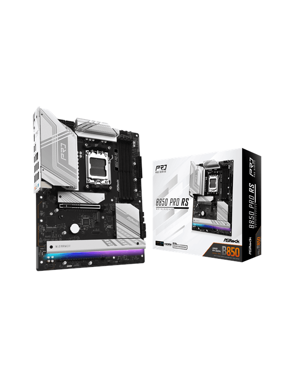 ASRock B850 Pro RS Moderkort - AMD B850 - AMD AM5 socket - DDR5 RAM - ATX