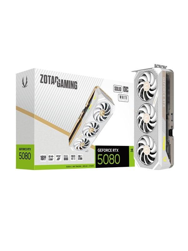 ZOTAC GeForce RTX 5080 Solid OC White - 16GB GDDR7 RAM - Grafikkort