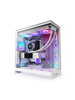 NZXT H9 Flow RGB+ (2025) - All White - Controller incl - Chassi - Miditower - Vit