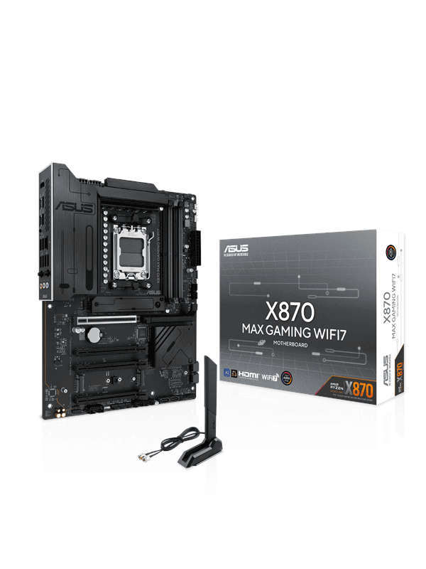 ASUS X870 MAX GAMING WIFI7 Moderkort - AMD X870 - AMD AM5 socket - DDR5 RAM - ATX