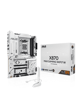 ASUS X870 MAX GAMING WIFI7 WHITE Moderkort - AMD X870 - AMD AM5 socket - DDR5 RAM - ATX