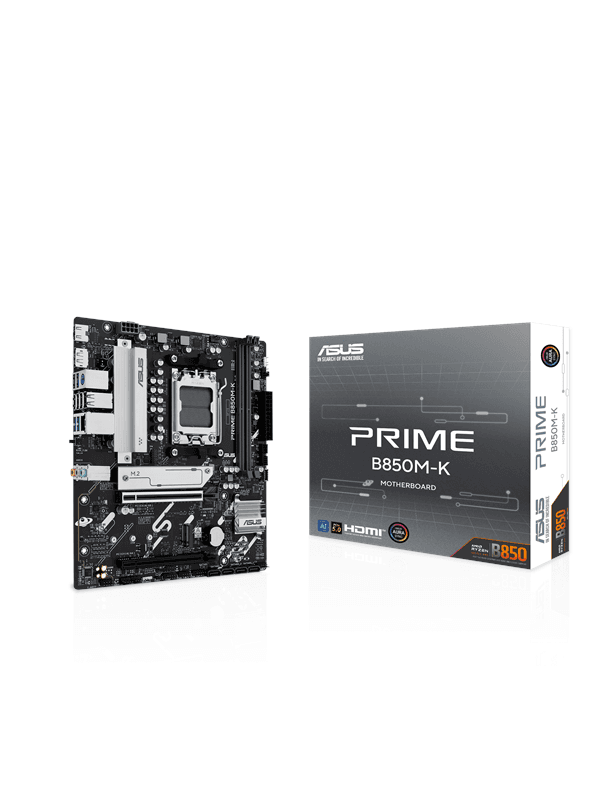 ASUS PRIME B850M-K Moderkort - AMD B850 - AMD AM5 socket - DDR5 RAM - Micro-ATX