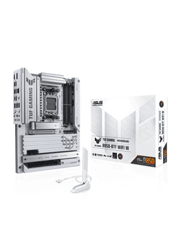 ASUS TUF GAMING B850-BTF WIFI WHITE Moderkort - AMD B850 - AMD AM5 socket - DDR5 RAM - ATX (BTF Standard)