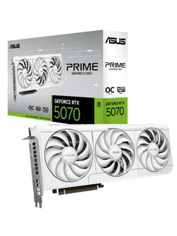 ASUS GeForce RTX 5070 Prime OC White - 12GB GDDR7 RAM - Grafikkort