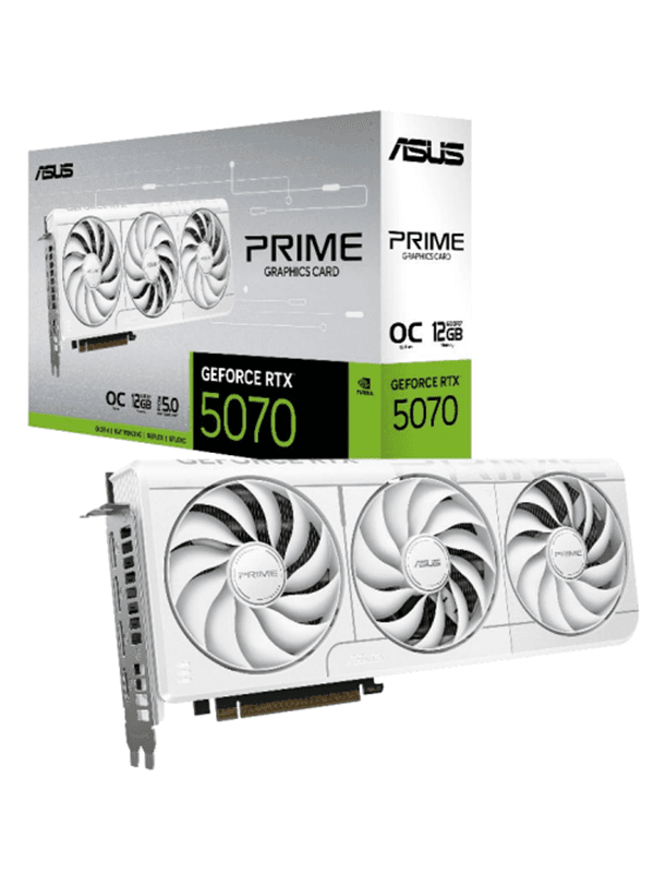 ASUS GeForce RTX 5070 Prime OC White - 12GB GDDR7 RAM - Grafikkort