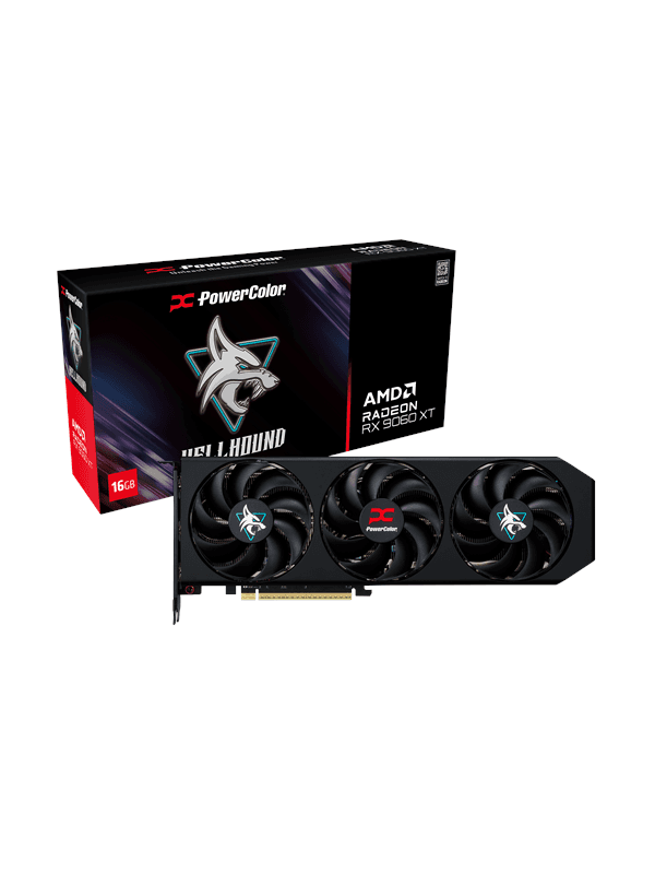 PowerColor Radeon RX 9060 XT Hellhound OC - 16GB GDDR6 RAM - Grafikkort