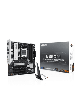 ASUS B850M MAX GAMING WIFI Moderkort - AMD B850 - AMD AM5 socket - DDR5 RAM - Micro-ATX