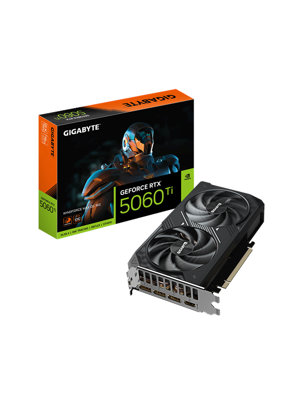 GIGABYTE GeForce RTX 5060 Ti WindForce 2 MAX OC - 16GB GDDR7 RAM - Grafikkort