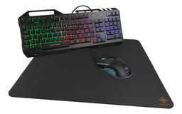 DELTACO GAMING 3-in-1 Gaming kit, Rainbow LED backlight, black