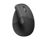 Logitech Lift Right Vertical - Graphite - Ergonomisk mus - Optic - 6 knappar - Svart