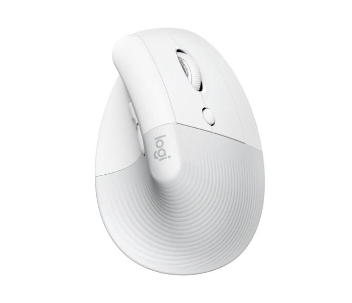 Logitech Lift Right Vertical Ergonomic Mouse, Off-white/Pale