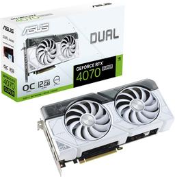 ASUS GeForce DUAL-RTX4070S-O12G-WHITE grafikkort, vit