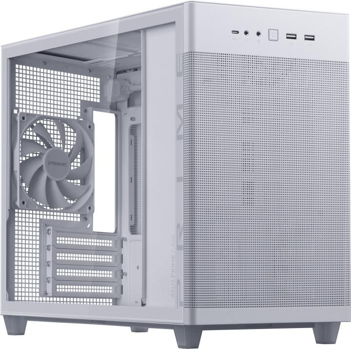 ASUS Prime AP201 TG Micro-ATX-chassi med fönster, vit