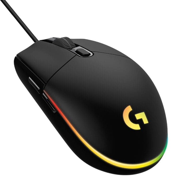 Logitech G203 LIGHTSYNC - Black - Gamingmus - Optic - 6 knappar - Svart med RGB ljus