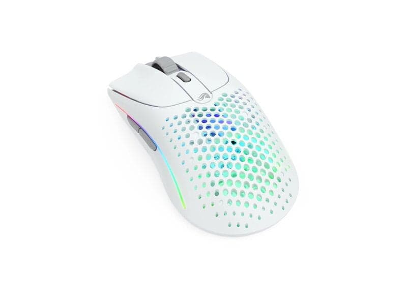 Glorious Model O Wireless 2 - Matte White - Gamingmus - Optic - 6 knappar - Svart med RGB ljus