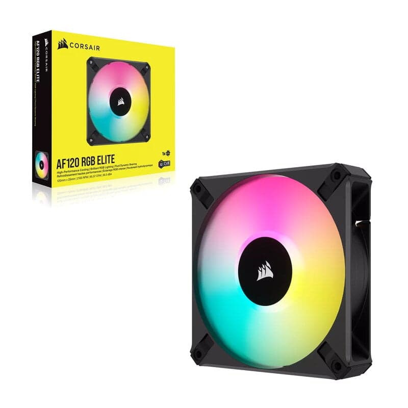 Corsair AF120 RGB Elite / iCUE-RGB / PWM / 120mm - Svart
